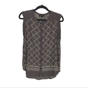 NWOT Lucky Brand Sleeveless Blouse Boho Button Up